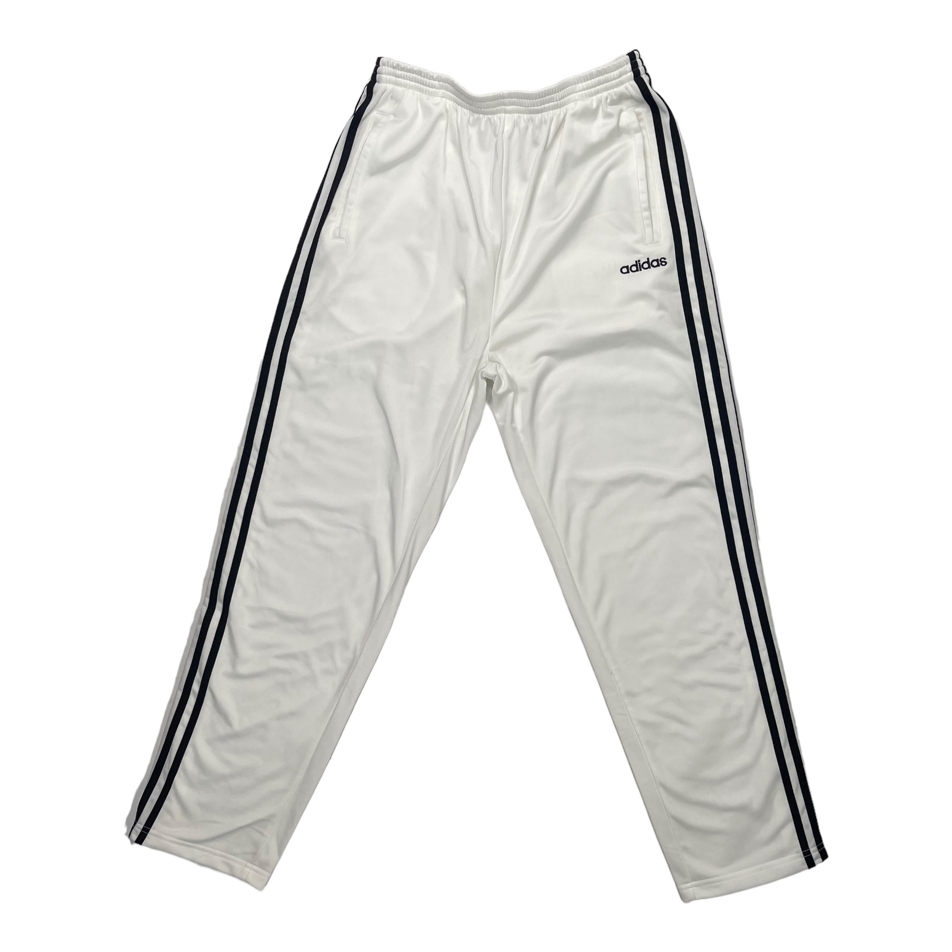L Vintage Adidas tear-away pants in white